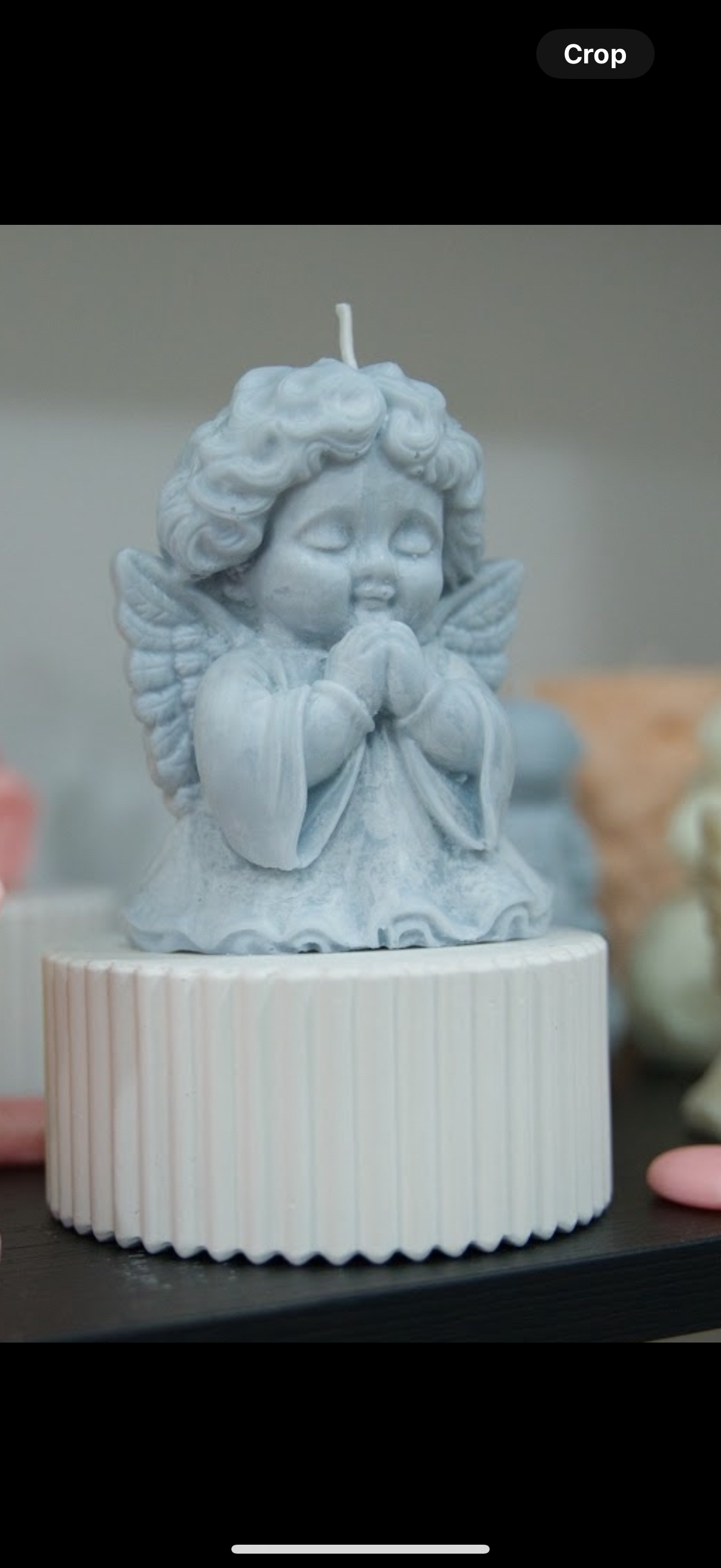 Ангелче свещ в синьо